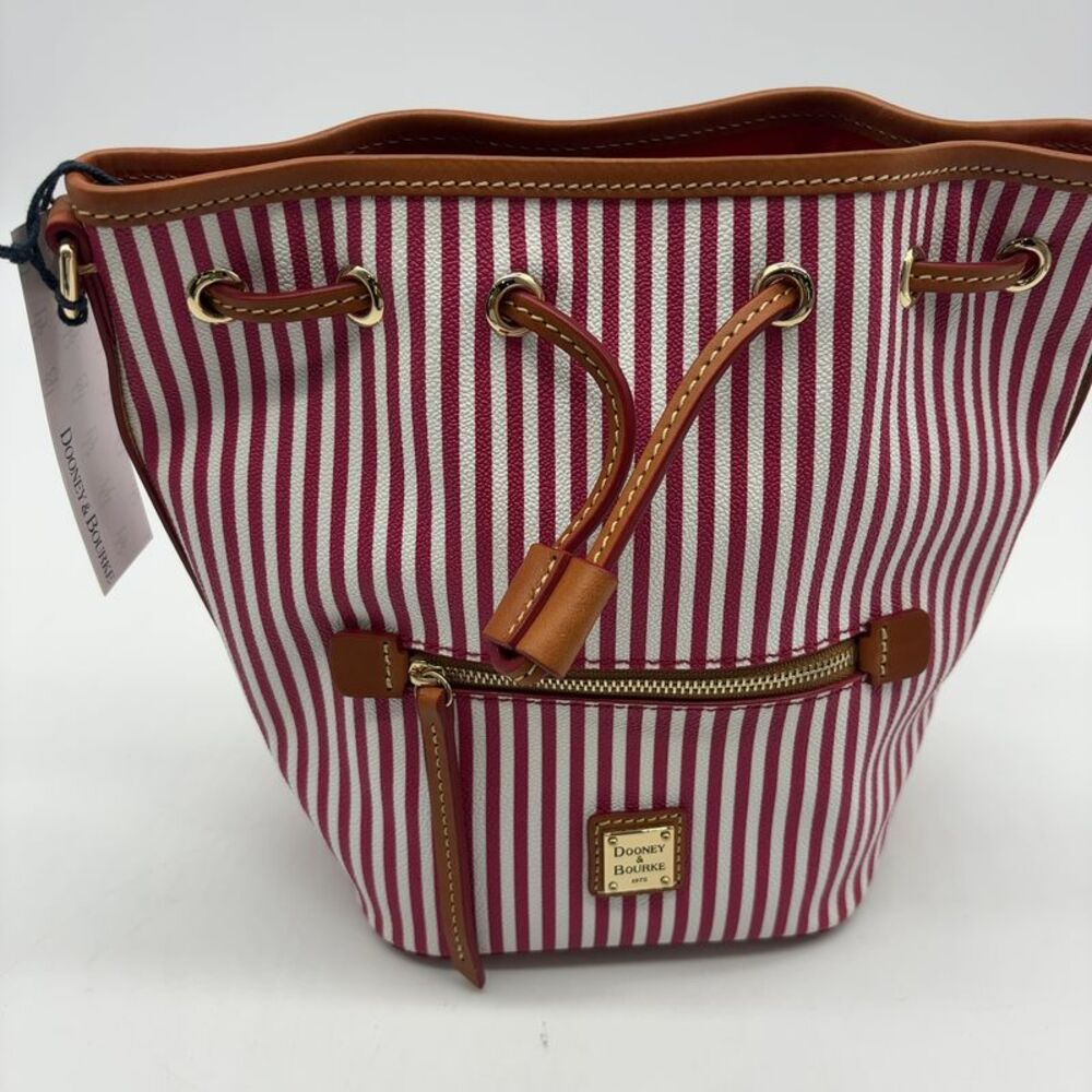 Dooney & Bourke Pink & White Striped Crossbody